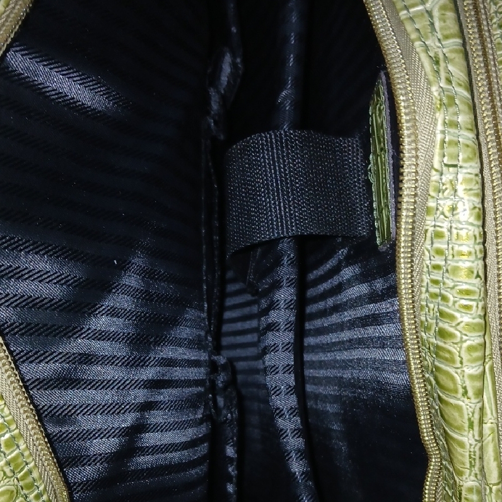 Franklin Covey Green Rolling Laptop Bag with Wheels Alligator Print - Picture 6 of 13
